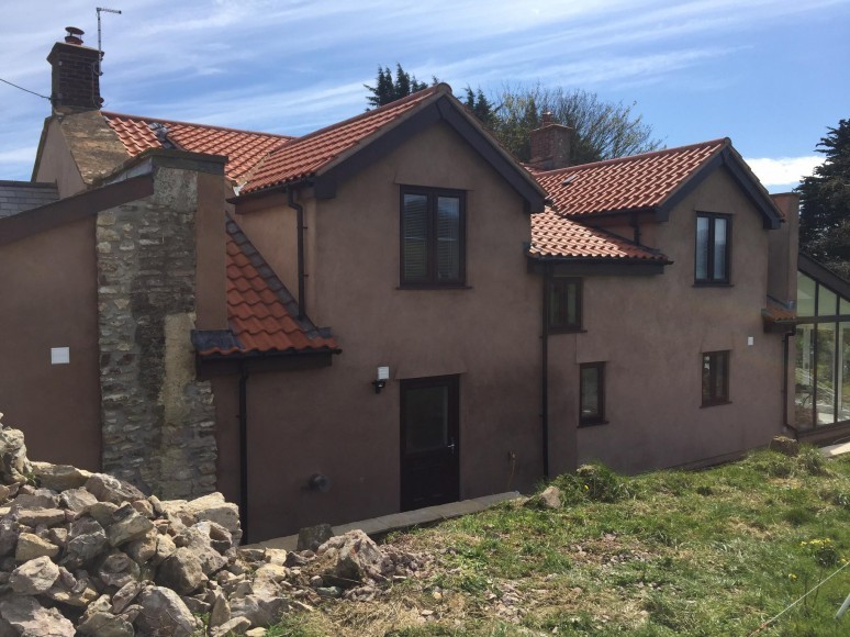 Stone and render house renovation