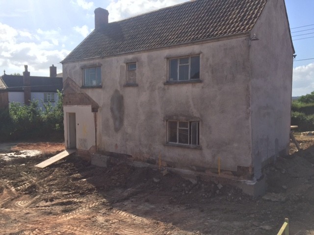 Rendered farmhouse during works