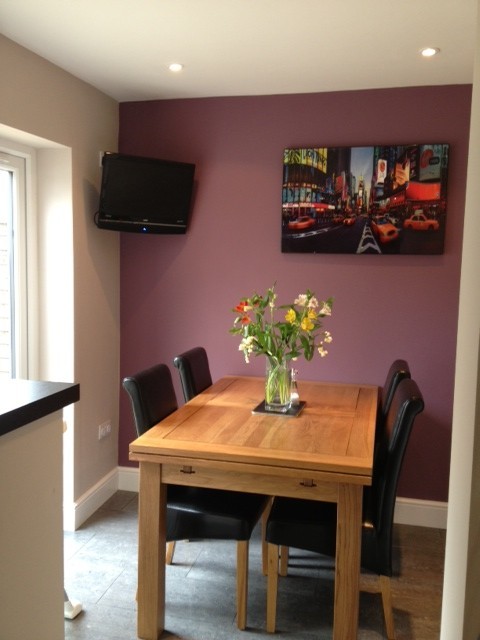 Dining corner with a feature wall