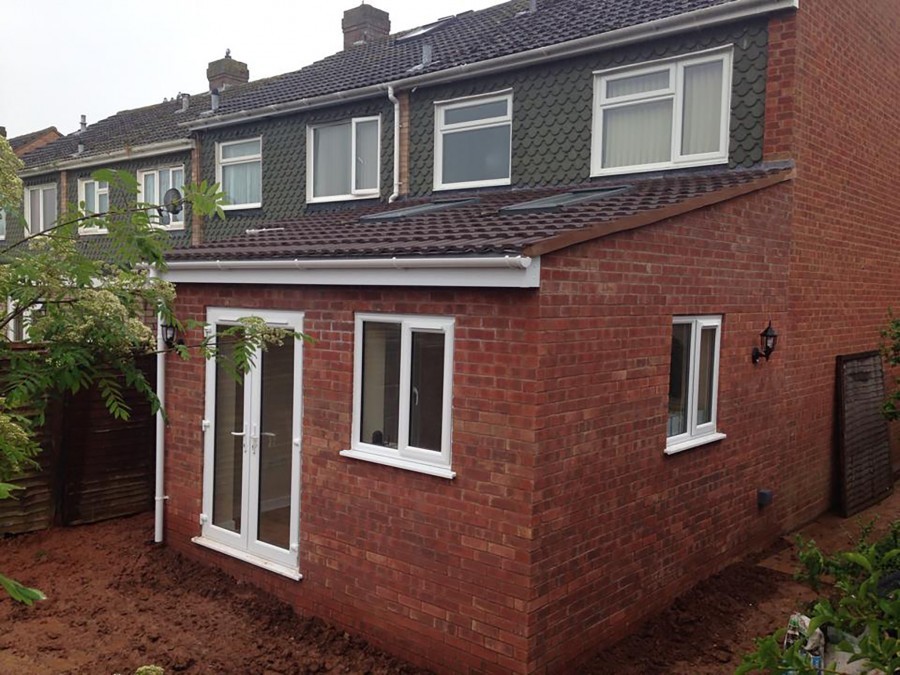 Brick rear extension with French doors