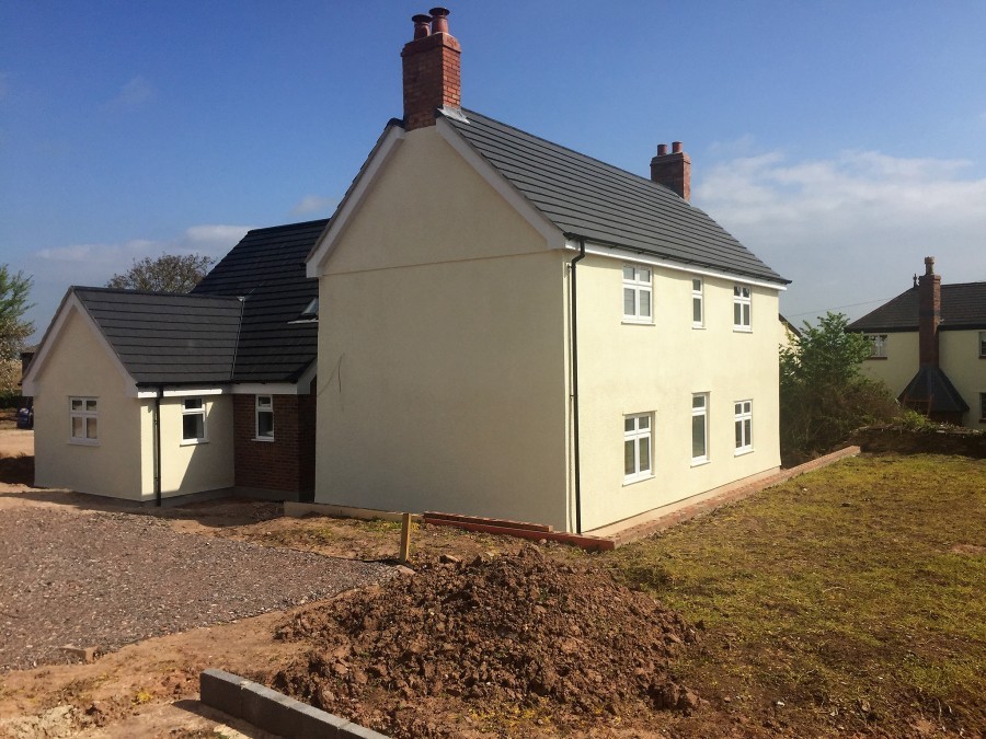 New-build detached house, side elevation