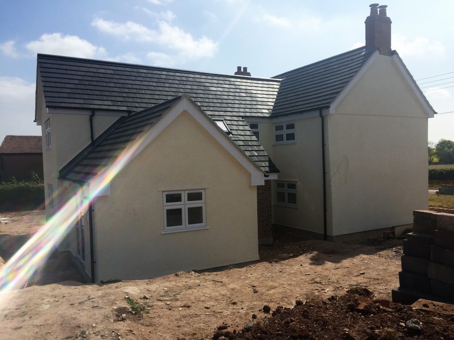 New-build house roofs and gables
