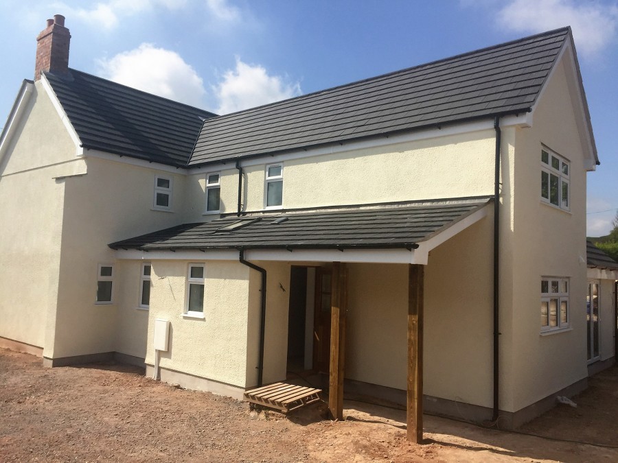 New-build house with a covered porch